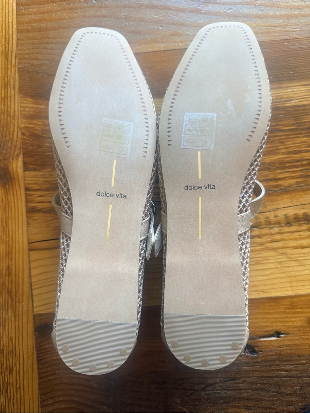 Dolce Vita Rodni Mesh Mary Jane Ballet Buckle Flats NWOB 9.5 Tan - Picture 6 of 8